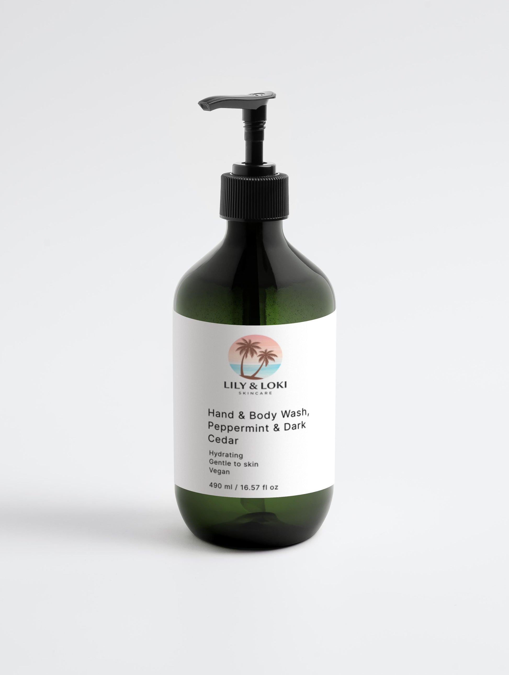 Hand & Body Wash, Peppermint & Dark Cedar